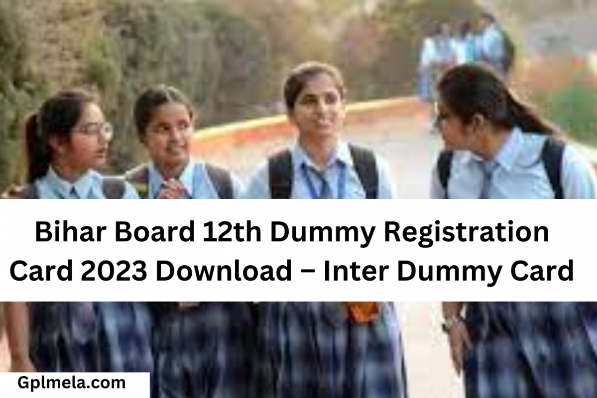 Bihar Board 12th Dummy Registration Card 2023